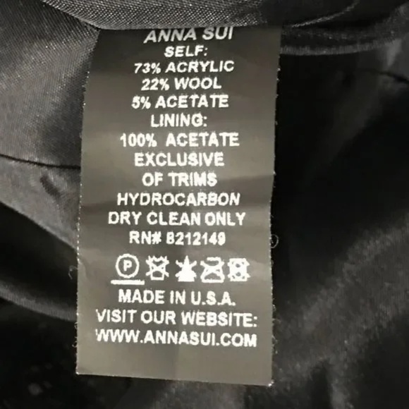 Anna Sui Dress Asymmetric Hem Textured Knit Dress Main Line Size 0 - Picture 14 of 14